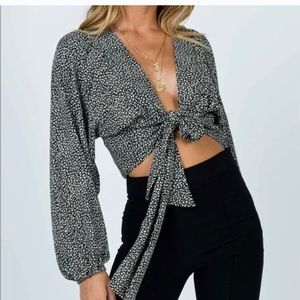 Black & White Tie Top